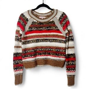Juicy Couture Alpaca Blend Striped Cropped Sweater Mixed‎ Knit Y2K - Sz. M